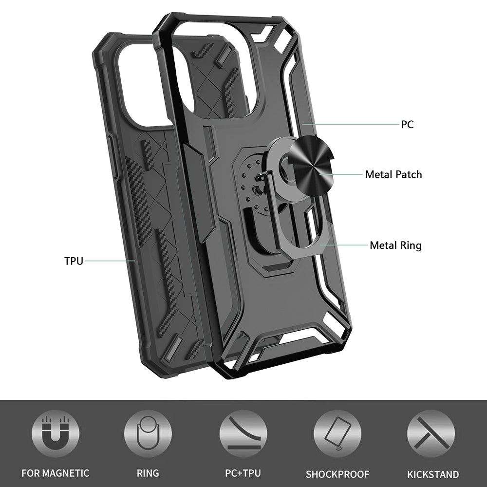 For Samsung Galaxy S23 Ultra PC TPU Phone Case Ring Kickstand Magnetic Car Mount Phone Cover For Samsung Galaxy S23 Ultra PC TPU Phone Case Ring Kickstand Magnetic Car Mount Phone Cover